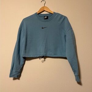 Nike Women's Cropped Blue Hoodie